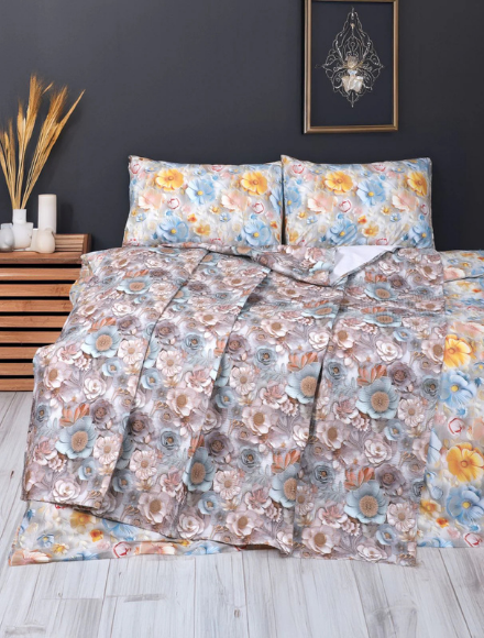 5 D DİJİTAL BASKILI Pike yatak örtüsü