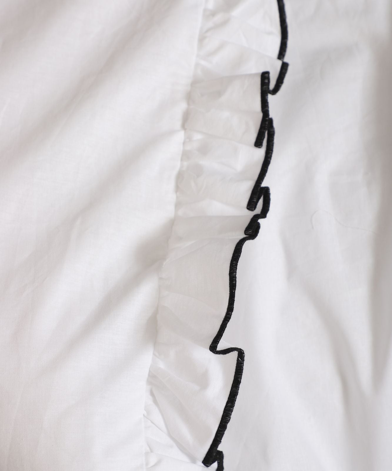 %100 Poplin Pamuk Kumaş l Fırfırlı Çift Kişilik Beyaz Nevresim Takımı