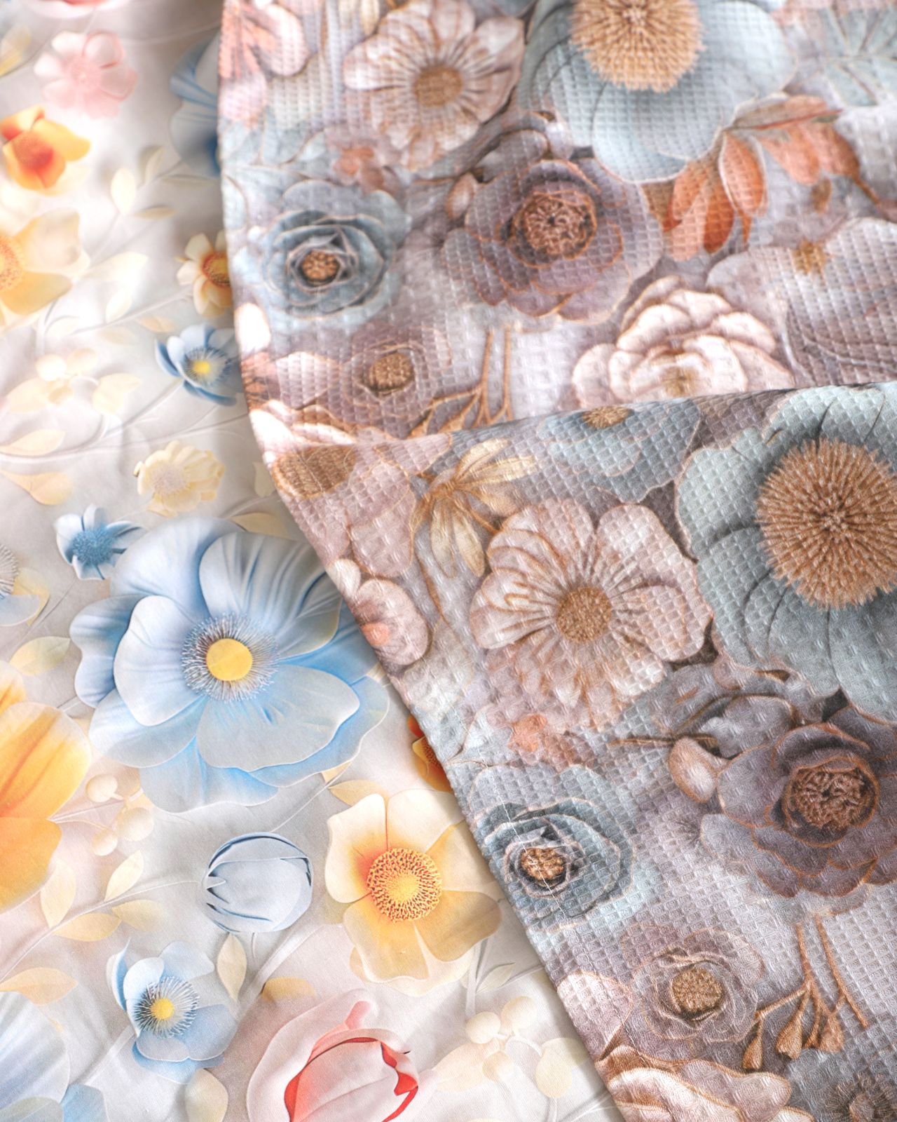 5 D DİJİTAL BASKILI Pike yatak örtüsü