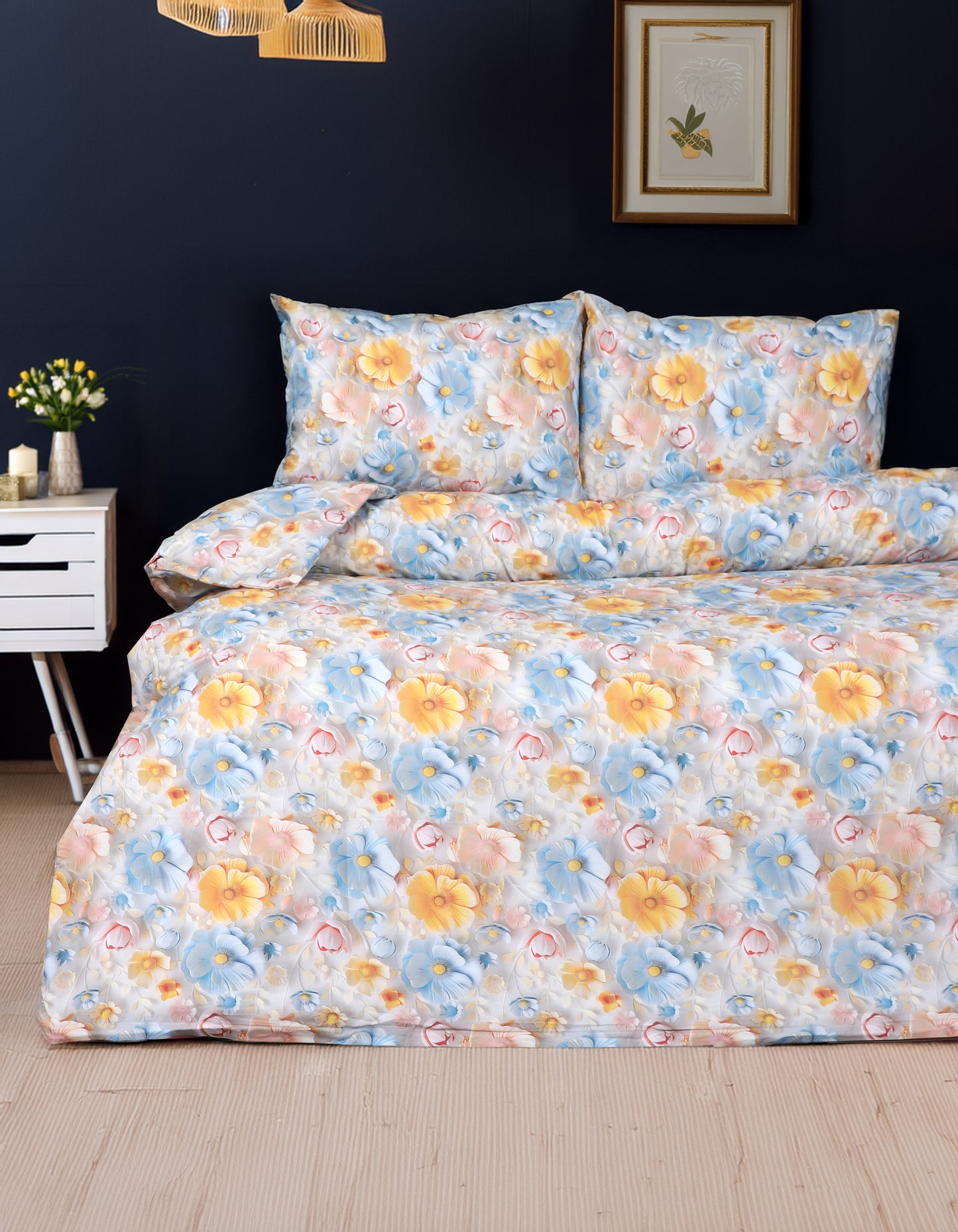 5 D DİJİTAL  BASKILI Çift Kişilik %100 Pamuk  Nevresim Takımı