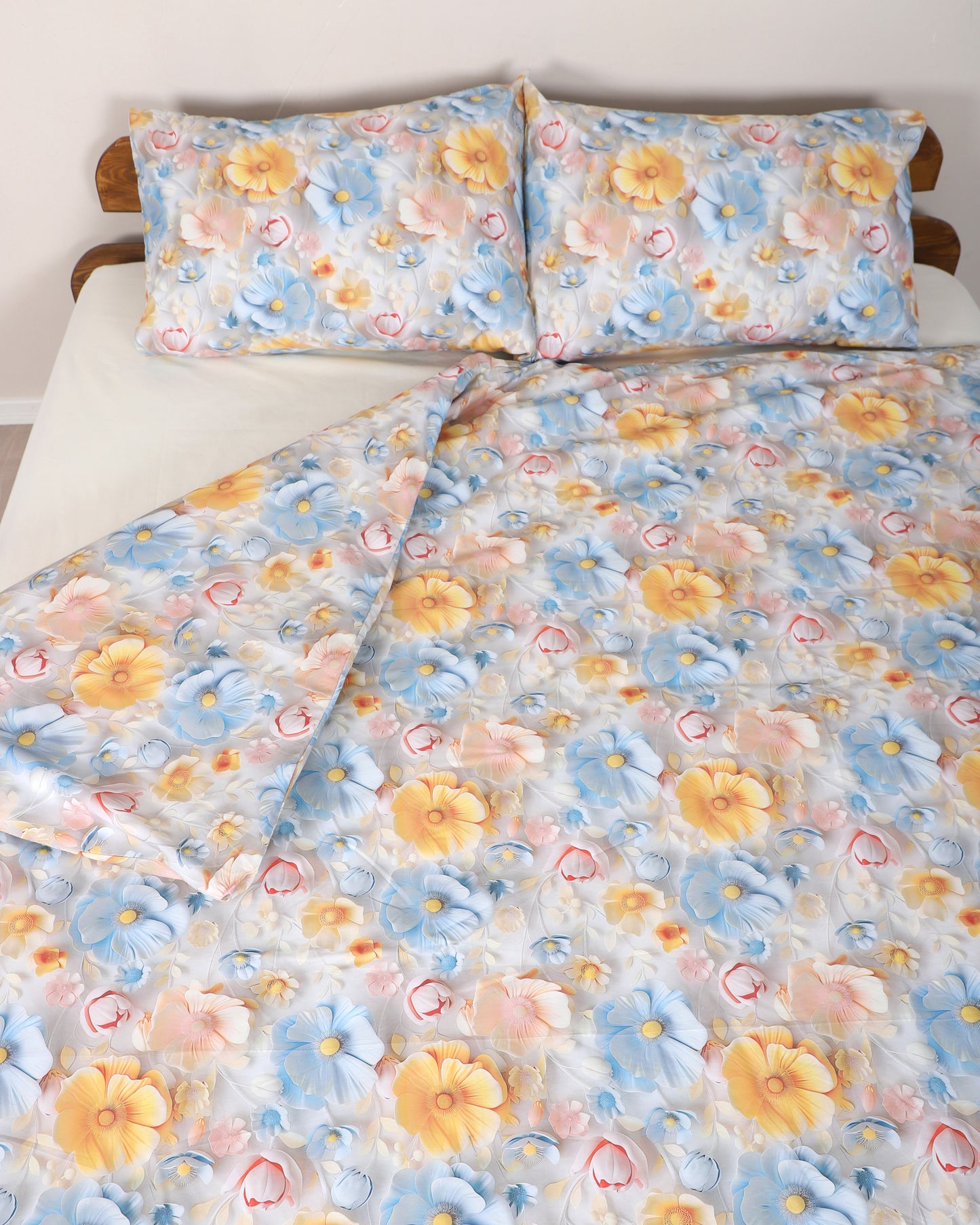 5 D DİJİTAL  BASKILI Çift Kişilik %100 Pamuk  Nevresim Takımı